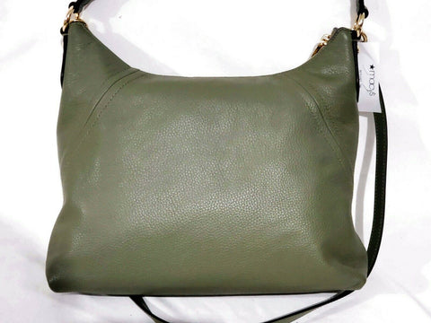 $198 New MICHAEL KORS Women's Leather Aria Large Shoulder Bag Handbag Green