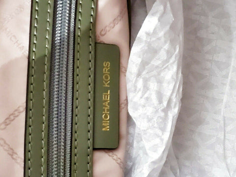 $198 New MICHAEL KORS Women's Leather Aria Large Shoulder Bag Handbag Green