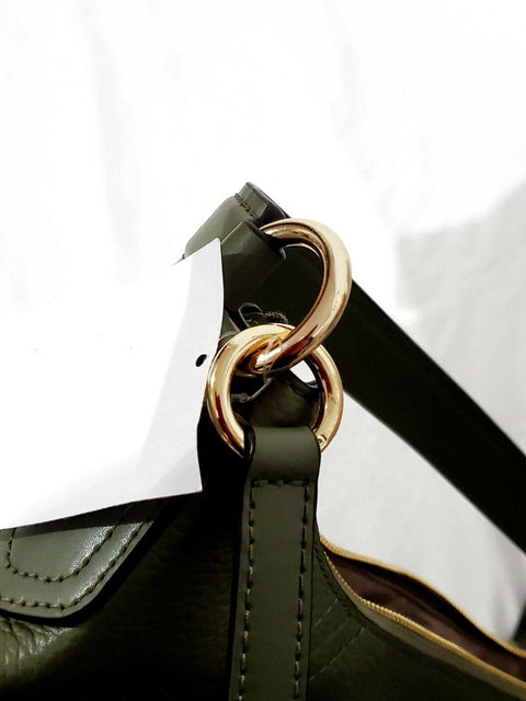 $198 New MICHAEL KORS Women's Leather Aria Large Shoulder Bag Handbag Green