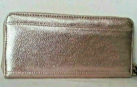 New INC Concepts Glam Metallic Quilted Zip-Around Credit Cards Wallet Rose