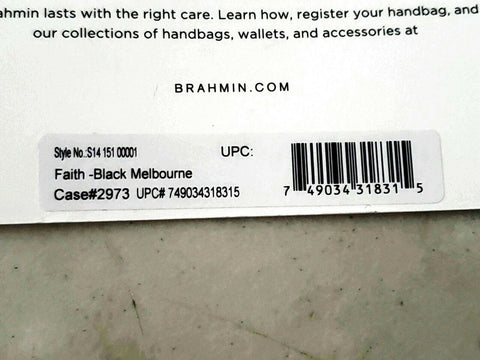 $265 BRAHMIN FAITH MELBOURNE EMBOSSED LEATHER BUCKET SHOULDER BAG BLACK