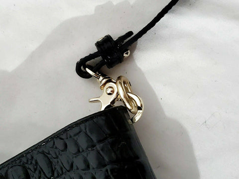 $265 BRAHMIN FAITH MELBOURNE EMBOSSED LEATHER BUCKET SHOULDER BAG BLACK