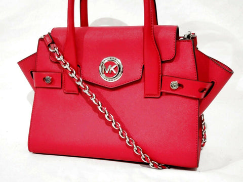 $328 MICHAEL Michael Kors Women's Carmen Small Flap Belted Leather Satchel Bag