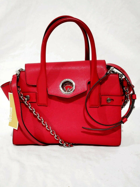 $328 MICHAEL Michael Kors Women's Carmen Small Flap Belted Leather Satchel Bag