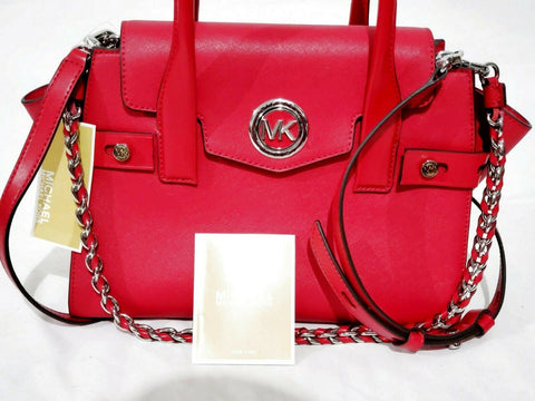 $328 MICHAEL Michael Kors Women's Carmen Small Flap Belted Leather Satchel Bag