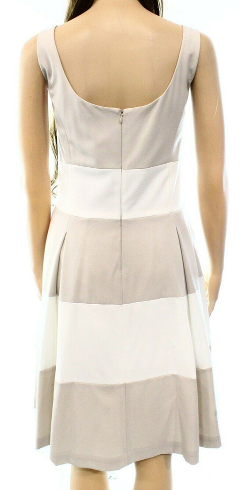 Lauren Ralph Lauren Women Sleeveless Pleated Fit & Flare Striped Dress SIZE 8