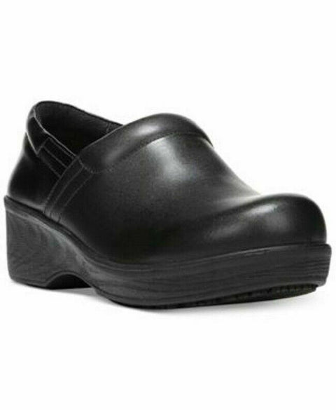 New Dr. Scholl's Shoe's Women's Dynamo Clogs Black Leather Comfort Boots 8.5 US