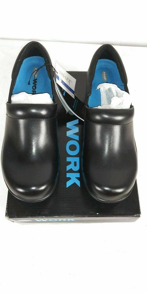 New Dr. Scholl's Shoe's Women's Dynamo Clogs Black Leather Comfort Boots 8.5 US