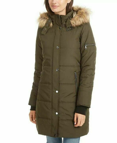 NEW Maralyn & Me Women's Faux-Fur Trim Hooded Puffer Coat Jacket Size PLUS 1X