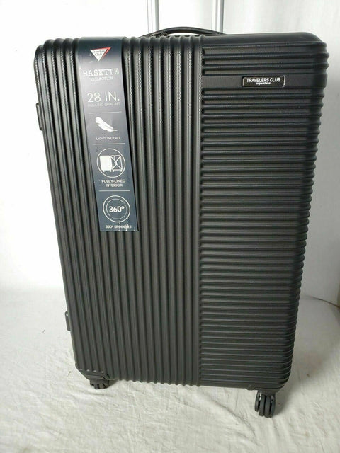 New Travelers Club Luggage Basette 28" Check-In Black Hard Luggage Suitcase
