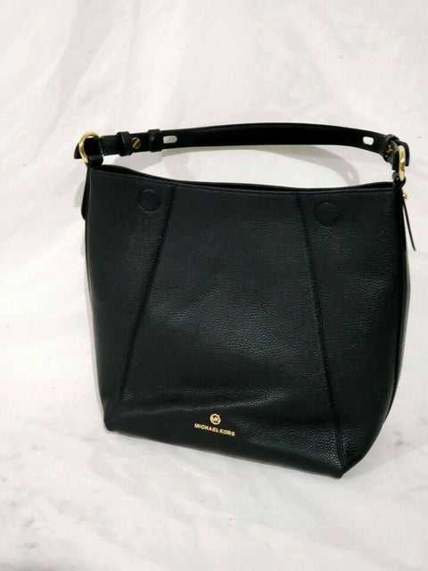 $278 MICHAEL KORS Women Jet Set Leather Lucy Hobo Shoulder Bag Black