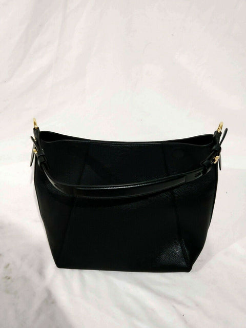$278 MICHAEL KORS Women Jet Set Leather Lucy Hobo Shoulder Bag Black