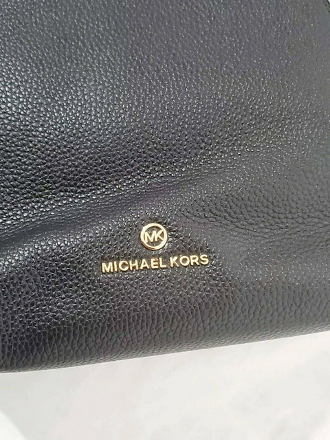 $278 MICHAEL KORS Women Jet Set Leather Lucy Hobo Shoulder Bag Black