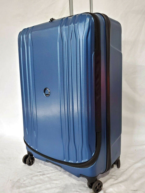 $400 Delsey Eclipse 29" Hard Case Spinner Suitcase Luggage Expandable Blue