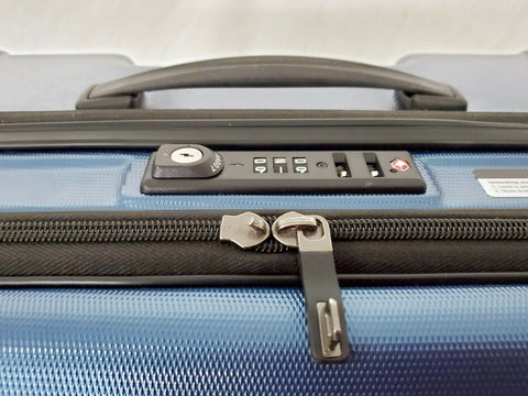 $400 Delsey Eclipse 29" Hard Case Spinner Suitcase Luggage Expandable Blue