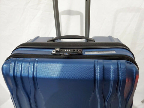 Delsey Eclipse 25" Check In Spinner Luggage Hard Shell TSA lock Blue Suitcase