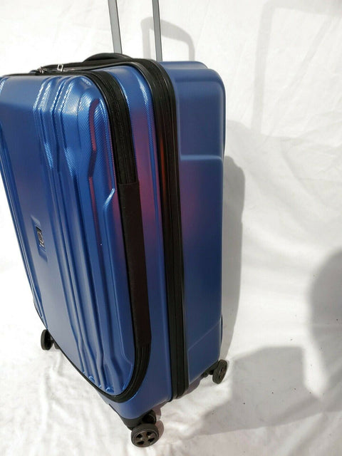 Delsey Eclipse 25" Check In Spinner Luggage Hard Shell TSA lock Blue Suitcase