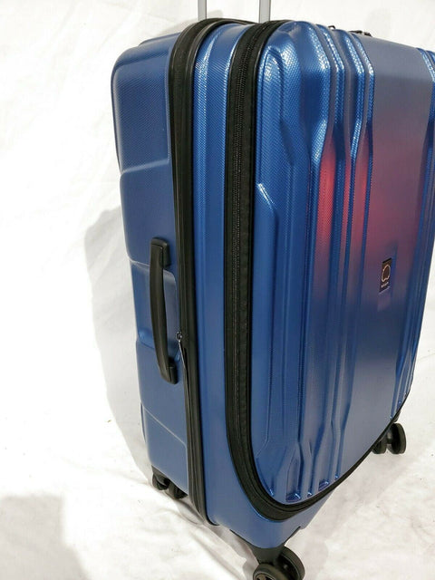 Delsey Eclipse 25" Check In Spinner Luggage Hard Shell TSA lock Blue Suitcase