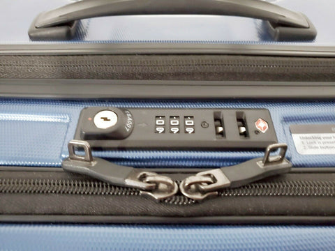 Delsey Eclipse 25" Check In Spinner Luggage Hard Shell TSA lock Blue Suitcase