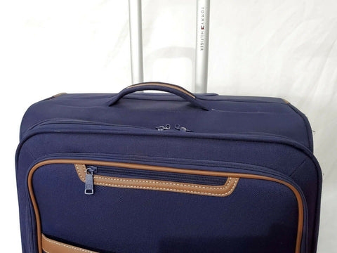 New Tommy Hilfiger Hartford 28" Check-In Luggage Suitcase Blue Spinner
