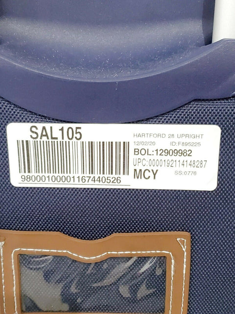 New Tommy Hilfiger Hartford 28" Check-In Luggage Suitcase Blue Spinner