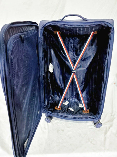 New Tommy Hilfiger Hartford 28" Check-In Luggage Suitcase Blue Spinner