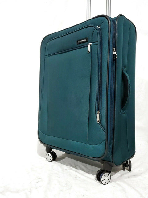 $580 Samsonite 25" Softside Expandable Spinner Suitcase Luggage Green Check In