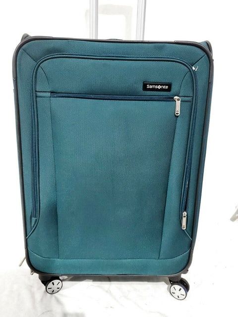 $580 Samsonite 25" Softside Expandable Spinner Suitcase Luggage Green Check In