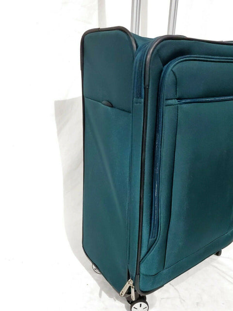 $580 Samsonite 25" Softside Expandable Spinner Suitcase Luggage Green Check In