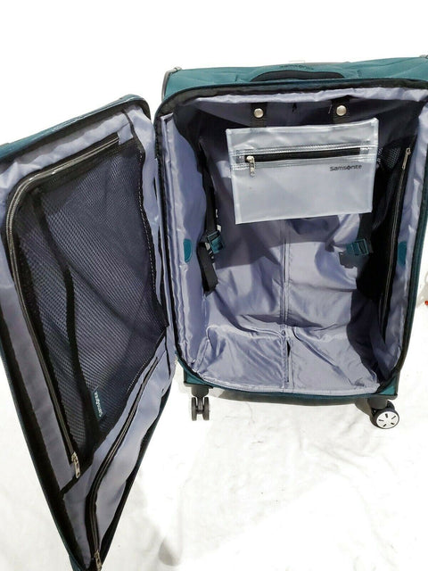 $580 Samsonite 25" Softside Expandable Spinner Suitcase Luggage Green Check In