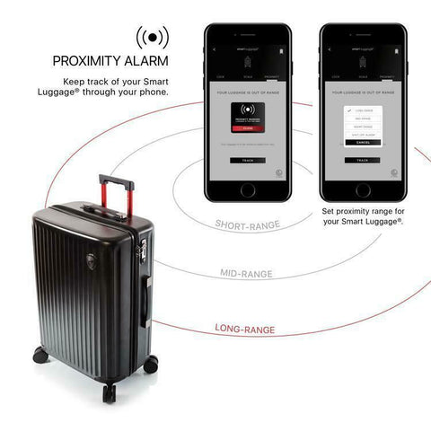 $600 HEY'S 30" Hard Case Spinner Suitcase Luggage Black Smart Luggage TSA Lock