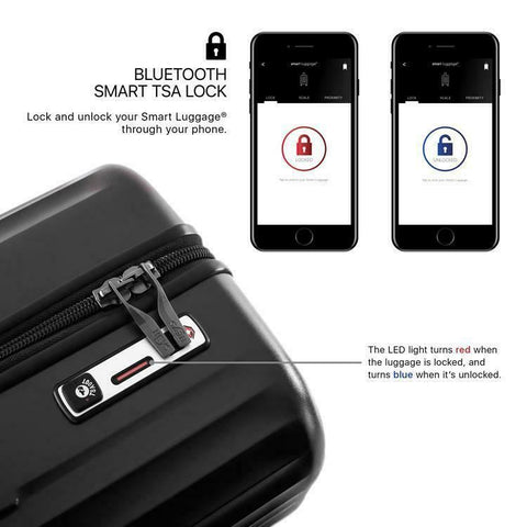 $600 HEY'S 30" Hard Case Spinner Suitcase Luggage Black Smart Luggage TSA Lock