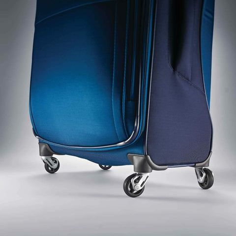 New Samsonite Eco-Glide Softside Luggage Spinner Wheels Blue Teal Checked IN