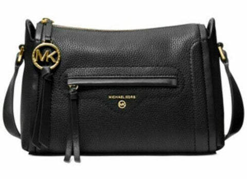 $248 MICHAEL KORS Women's Carine Leather Large Crossbody Hand Shoulder Bag Black