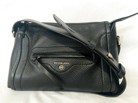 $248 MICHAEL KORS Women's Carine Leather Large Crossbody Hand Shoulder Bag Black