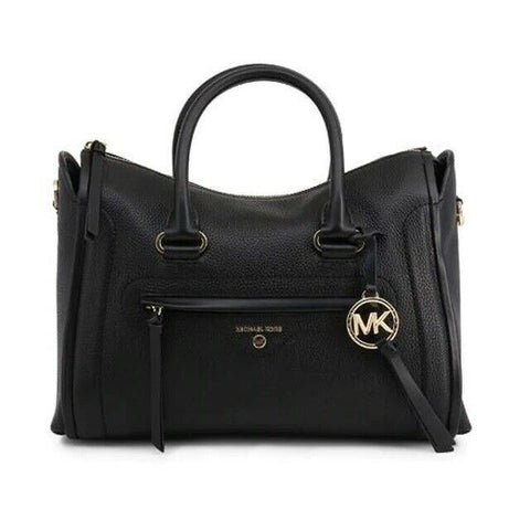 $278 MICHAEL KORS Women's Carine Leather Large Satchel Hand Shoulder Bag Black