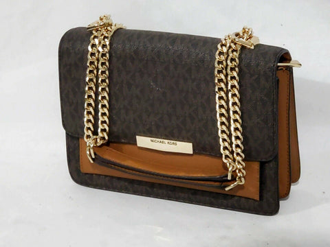 $228 New MICHAEL KORS Women's JADE Signature Large Gusset Shoulder Bag