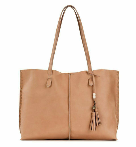 $199 The SAK Women's Leather Vachetta Collection Tote Shopper Bag Beige