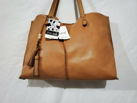 $199 The SAK Women's Leather Vachetta Collection Tote Shopper Bag Beige