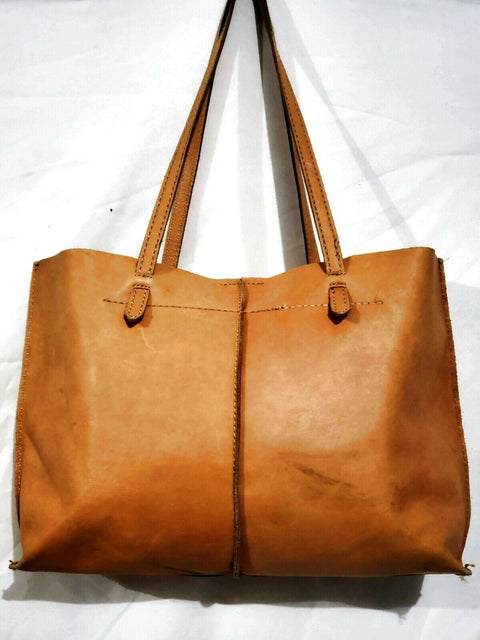 $199 The SAK Women's Leather Vachetta Collection Tote Shopper Bag Beige