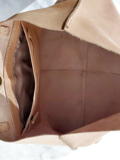 $199 The SAK Women's Leather Vachetta Collection Tote Shopper Bag Beige