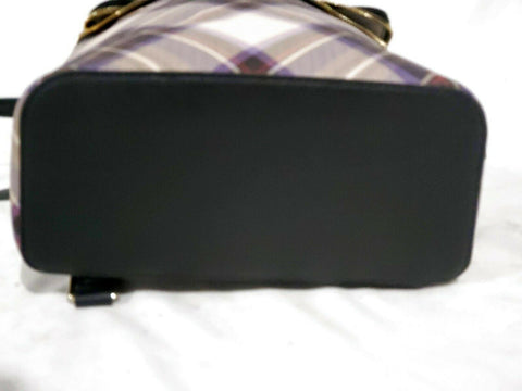 DKNY Women's Bryant Park Top Zip Backpack Shoulder Bag Black Plaids