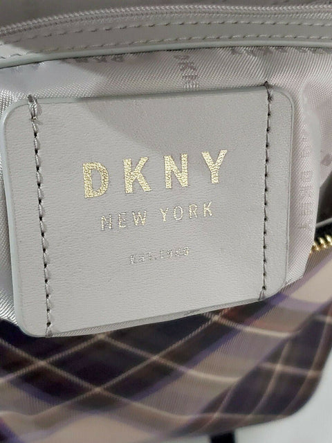 DKNY Women's Bryant Park Top Zip Backpack Shoulder Bag Black Plaids