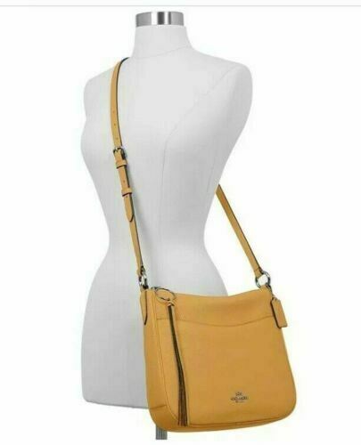 $250 COACH Women's Chaise Yellow Pebble Leather Crossbody Shoulder Bag