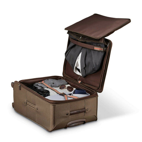 $745 New Hartmann Global Carry On Expandable Spinner Mocha Monogram Luggage 21"