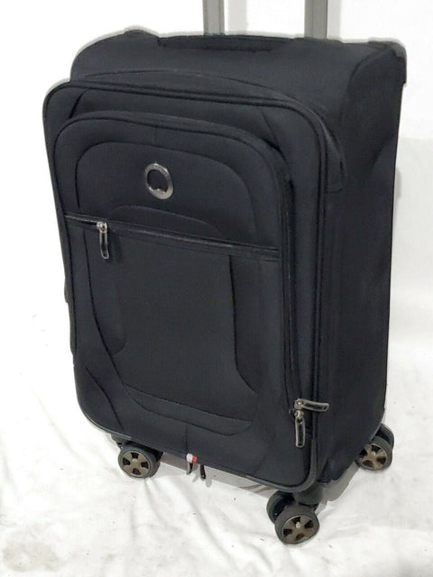 $300 Delsey DLX 22" Expandable Carry-On Suitcase Luggage Spinner Black