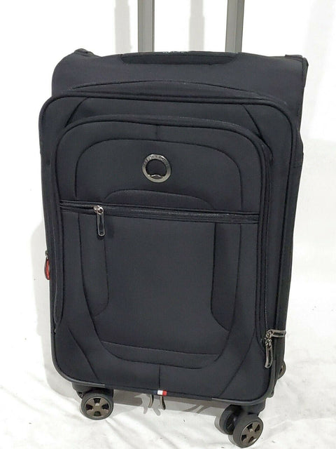 $300 Delsey DLX 22" Expandable Carry-On Suitcase Luggage Spinner Black