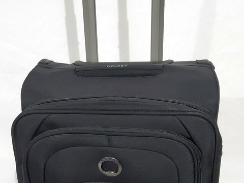 $300 Delsey DLX 22" Expandable Carry-On Suitcase Luggage Spinner Black