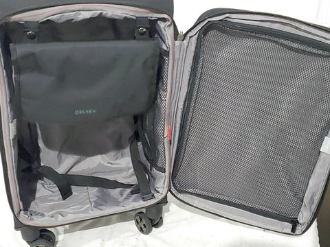 $300 Delsey DLX 22" Expandable Carry-On Suitcase Luggage Spinner Black