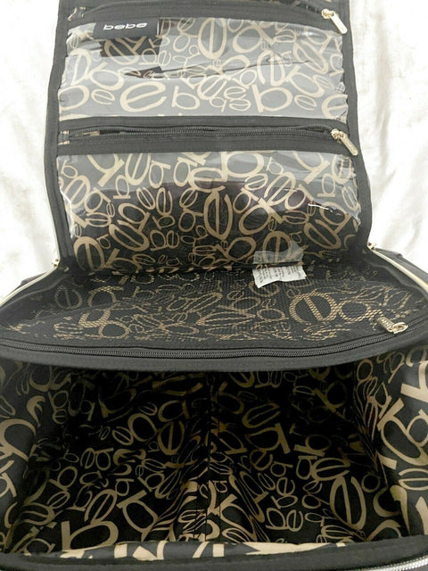$180 NEW BEBE 15" Under-Seat Two Wheel Suitcase Black Carry On Luggage